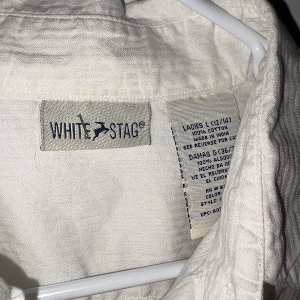 White Stag Ladies White Button-Down Shirt - Picture 2 of 4